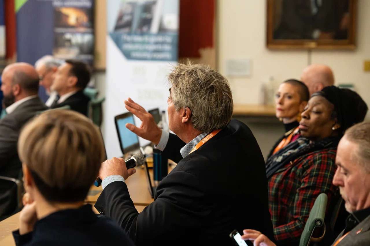An industry participant contributing to a discussion in a parliamentary committee room